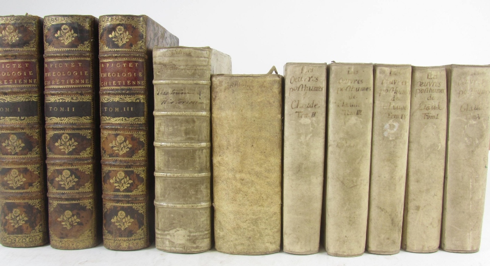 10 volumes, including Pictet, B.  La théologie Chretienne. Geneva, 1721. 3 volumes, 4to, portrait,