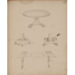 Wood, Henry  [Designs for furniture by Henry Wood]. [N.p., mid-nineteenth century.] Folio. 116 (of