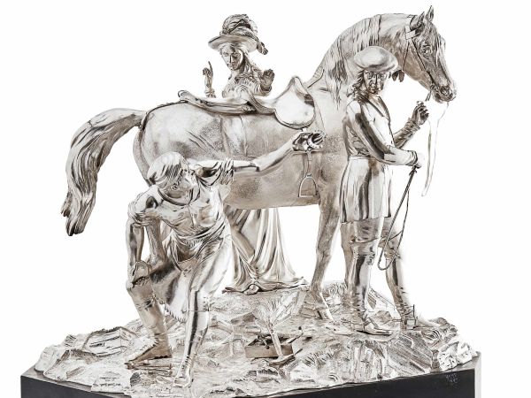 An Important Early Victorian Horse Racing Trophy - Goodwood 1844J S Hunt, London 1844-45, modelled - Image 2 of 2