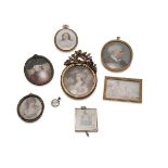 A group of late 19th and 20th century miniaturesto include a double sided miniature of a young