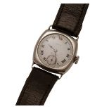 MAPPIN - A gentleman's stainless steel cased wrist watchthe circular white enamel dial with Roman