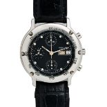 BUCHERER - A gentleman's chronographstainless steel case, automatic movement, black dial, date and
