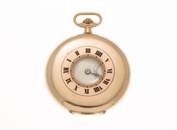 J W BENSON - A 9ct gold demi-hunter cased pocket watchkeyless wind, circa 1930, of slim line form, - Image 2 of 2