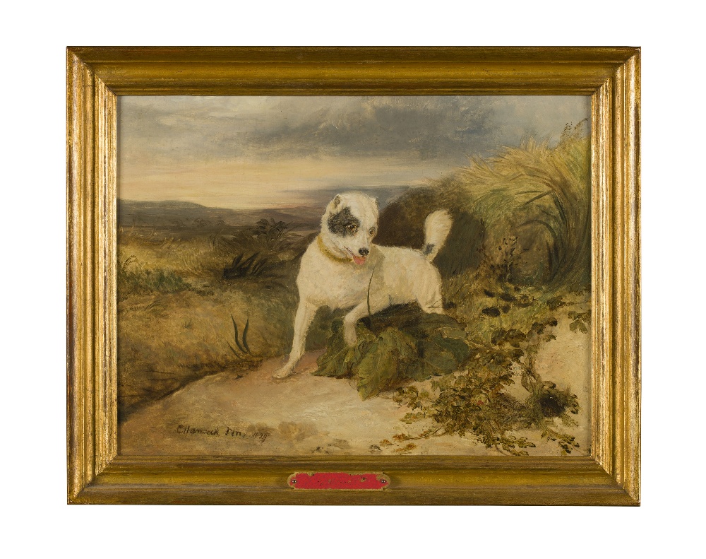 CHARLES HANCOCK (BRITISH 1802-1877)A BORDER TERRIER RABBITINGSigned and dated 1830, oil on panel24cm - Image 3 of 4