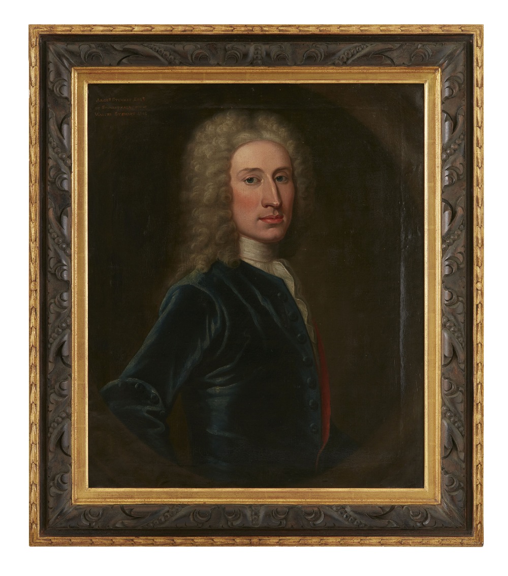 ATTRIBUTED TO WILLIAM AIKMANHALF LENGTH PORTRAIT OF ARCHIBALD STEWART OF STEWART-HALLInscribed,