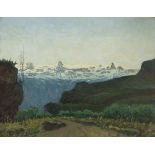 § D** ANGELO RESCALLI (ITALIAN 1884-1956)VALLATA DI SUSAInscribed on a label verso, oil on board50cm