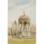 JOHN FULLEYLOVE (BRITISH 1845-1908)THE GREAT COURT FOUNTAIN, TRINITY COLLEGE, CAMBRIDGESigned and