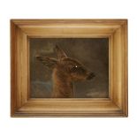 CHARLES JONES (BRITISH 1836-1892)HEAD STUDY OF A DEERSigned with monogram, oil on board17cm x