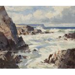 § MAURICE CANNING WILKS (IRISH 1911-1984)BREAKING SEAS, BALLINTOY, CO.ANTRIMSigned, inscribed verso,