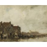 JACOB HENRICUS MARIS (DUTCH 1837-1899)CANAL SCENESigned, watercolour23cm x 30.5cm (9in x 12in)