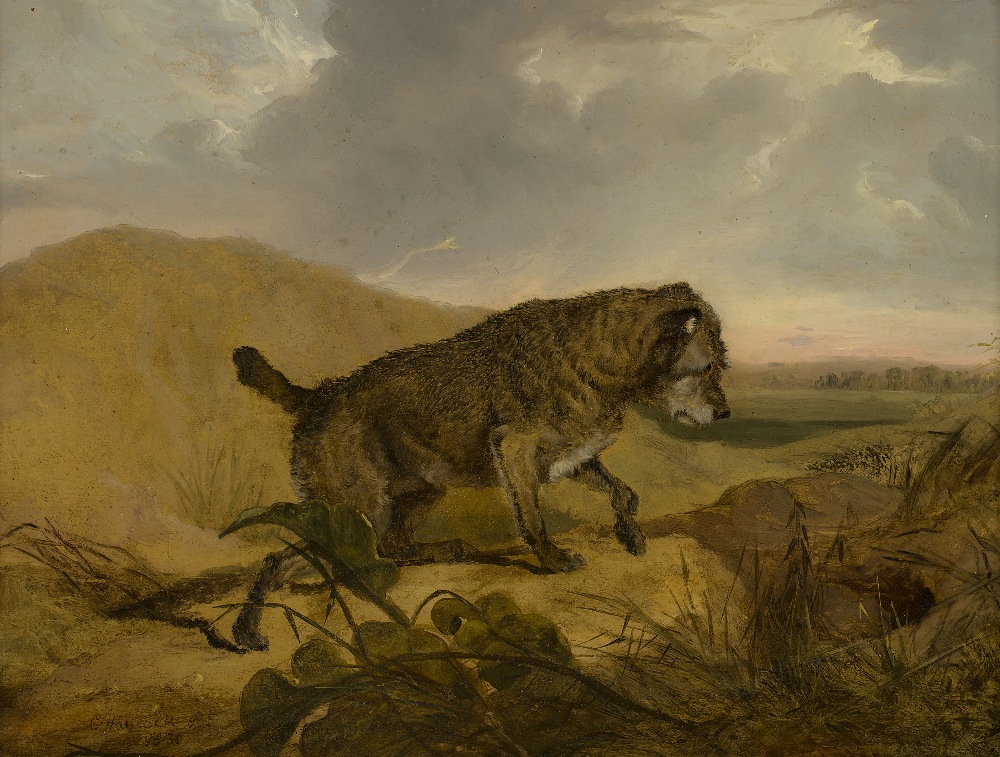 CHARLES HANCOCK (BRITISH 1802-1877)A BORDER TERRIER RABBITINGSigned and dated 1830, oil on panel24cm - Image 2 of 4