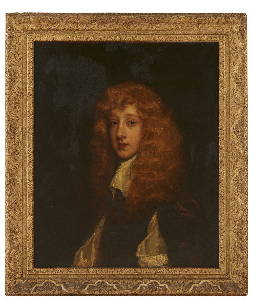 MANNER OF SIR PETER LELYHALF LENGTH PORTRAIT OF BOY WITH LACE CRAVATOil on canvas74cm x 61cm (29in x