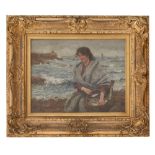 JOHN MCGHIE (SCOTTISH 1867-1952)FISHERGIRLSigned, oil on canvas34cm x 44cm (13.5in x 17.5in)