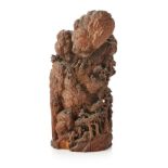 LARGE BAMBOO CARVING OF A MOUNTAINQING DYNASTY, 18TH/19TH CENTURYfinely carved in high relief and