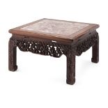HUANGHUALI AND HONGMU STANDQING DYNASTY, 19TH CENTURYthe cleated square top with inset marble, the