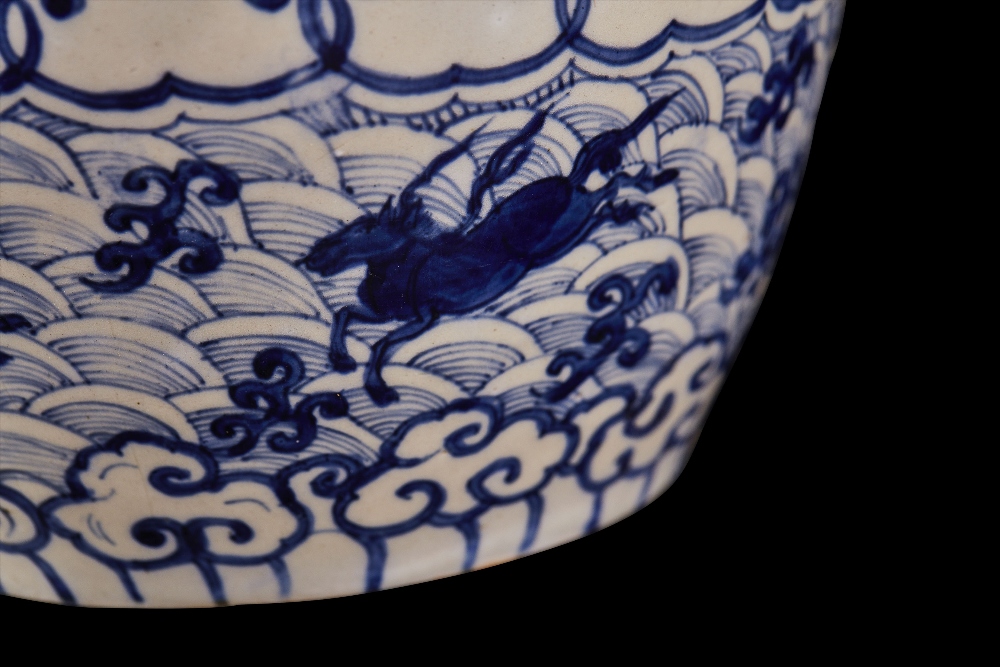 RARE BLUE AND WHITE JARJIAJING MARK AND OF THE PERIODof ovoid form, the rounded body decorated - Image 3 of 10