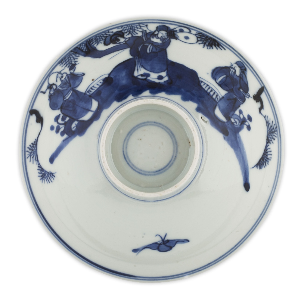 GROUP OF BLUE AND WHITE FOOTED BOWLS19TH/20TH CENTURYdecorated to the interior with a medallion - Image 4 of 24