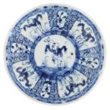 EIGHT BLUE AND WHITE SAUCERSKANGXI PERIOD AND LATERall of circular form, with various decorative