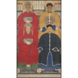 ANCESTOR PORTRAITQING DYNASTYink and colour on paper, depicting four deceased members of the