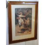 A Pears Soap print, 1893 AFTER SCHOOL From original painting by Fred Morgan, framed and mounted,