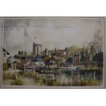Jeremy King, limited edition print, 101/250, ROWING ON THE THAMES WITH WINDSOR IN THE BACKGROUND