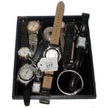 A collection of nine assorted wristwatches, pocket watch, etc