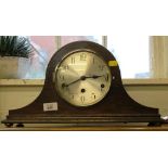 Two early 20th century oak cased mantle clocks with circular dials by Smiths of Enfield