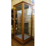 *A contemporary hardwood framed display cabinet, electrified with three adjustable glass shelves,