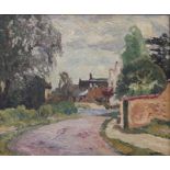 Ronald Ossory Dunlop (1894-1973), oil on canvas,  IMPRESSIONIST VILLAGE SCENE framed, 49 cm x 59 cm