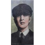 Arthur Delaney, limited print,  PORTRAIT OF JOHN LENNON Framed and mounted 52cm x 28cm