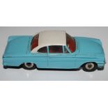 A rare Dinky toy blue 143 Ford Capri with spun-alloy hubs, red interior, gloss baseplate and