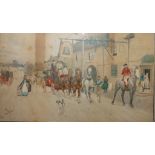 A pair of Cecil Aldin prints, both featuring lively horse and carriage scenes, framed, 36 cm x 60 cm