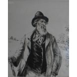 After Francis Dodd, a framed etching of a bearded gentleman, signed in pencil to the margin, 28cm