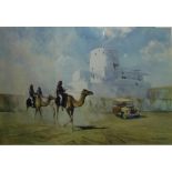 David Shepherd, print  TAHILI FORT BURAIMI Framed and mounted, 37cm x 56cm