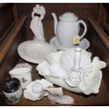 An assortment of household ceramics, to include Royal Worcester plates, egg coddler, ornaments, etc