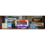 Six Corgi classic series buses in original boxes