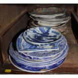 A broad selection of plates, serving dishes, etc