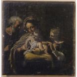 Italian school, 19th century oil on canvas, mother and child scene, 24cm x 23cm