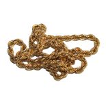 A 9 carat gold rope neck chain 15.5 grams