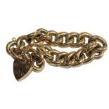 A heavy 9 carat gold curb link bracelet 96.7 grams