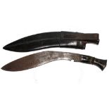 A Ghurkha kukri hunting knife in sheath, 45cm long