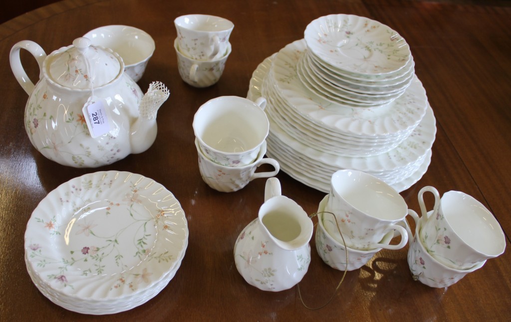A Wedgwood thirty-five piece 'Campion' tea service, comprising cups, saucers, plates, tea pot, jugs, - Image 2 of 2