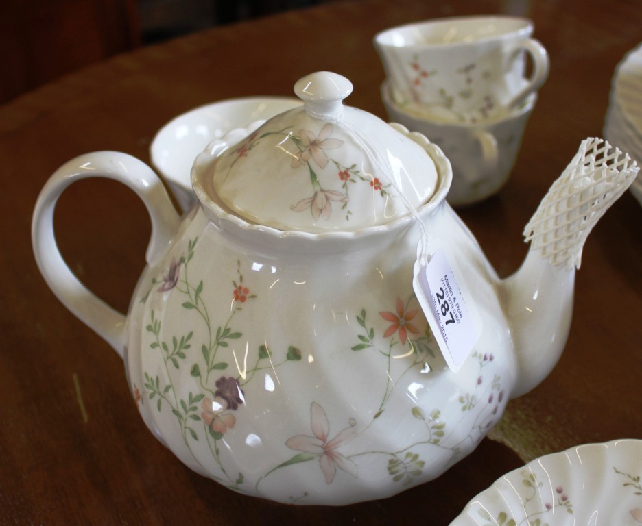 A Wedgwood thirty-five piece 'Campion' tea service, comprising cups, saucers, plates, tea pot, jugs,