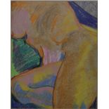 Eunice Knowles, pastel,  FEMALE NUDE STUDY framed and mounted, 24cm x 19cm, inscribed verso,