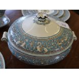 A Wedgwood bone china thirty-eight piece dinner service, pattern number W2714 of turquoise ground