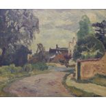 Ronald Ossory Dunlop (1894-1973), oil on canvas,  IMPRESSIONIST VILLAGE SCENE framed, 49 cm x 59 cm