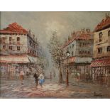 Caroline Burnett, oil on canvas PARISIAN STREET SCENE Framed, 39cm x 49cm  £30-50