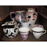 A selection of late 19th century and early 20th century ceramic jugs and side plates, to include