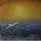 Keith Grant, b.1930, oil on canvas THE ALBERTROSS AND THE SUN Framed and mounted, 27cm x 27cm £300-