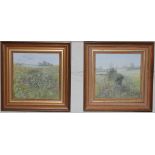 Peter Jay, a pair of signed acrylic paintings OAK AND BURNS and THE MARSH IN SUMMER 1982, framed and